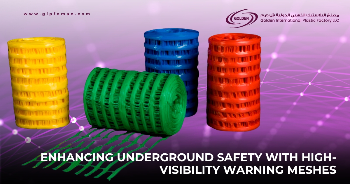 Discover GIPF, the Best Underground Warning Tape Manufacturer and Best Cable Tile Manufacturer in Oman. Your trusted Caution Tape Supplier, Aluminum Foil Detectable Tape Supplier, and Warning Mesh Supplier.